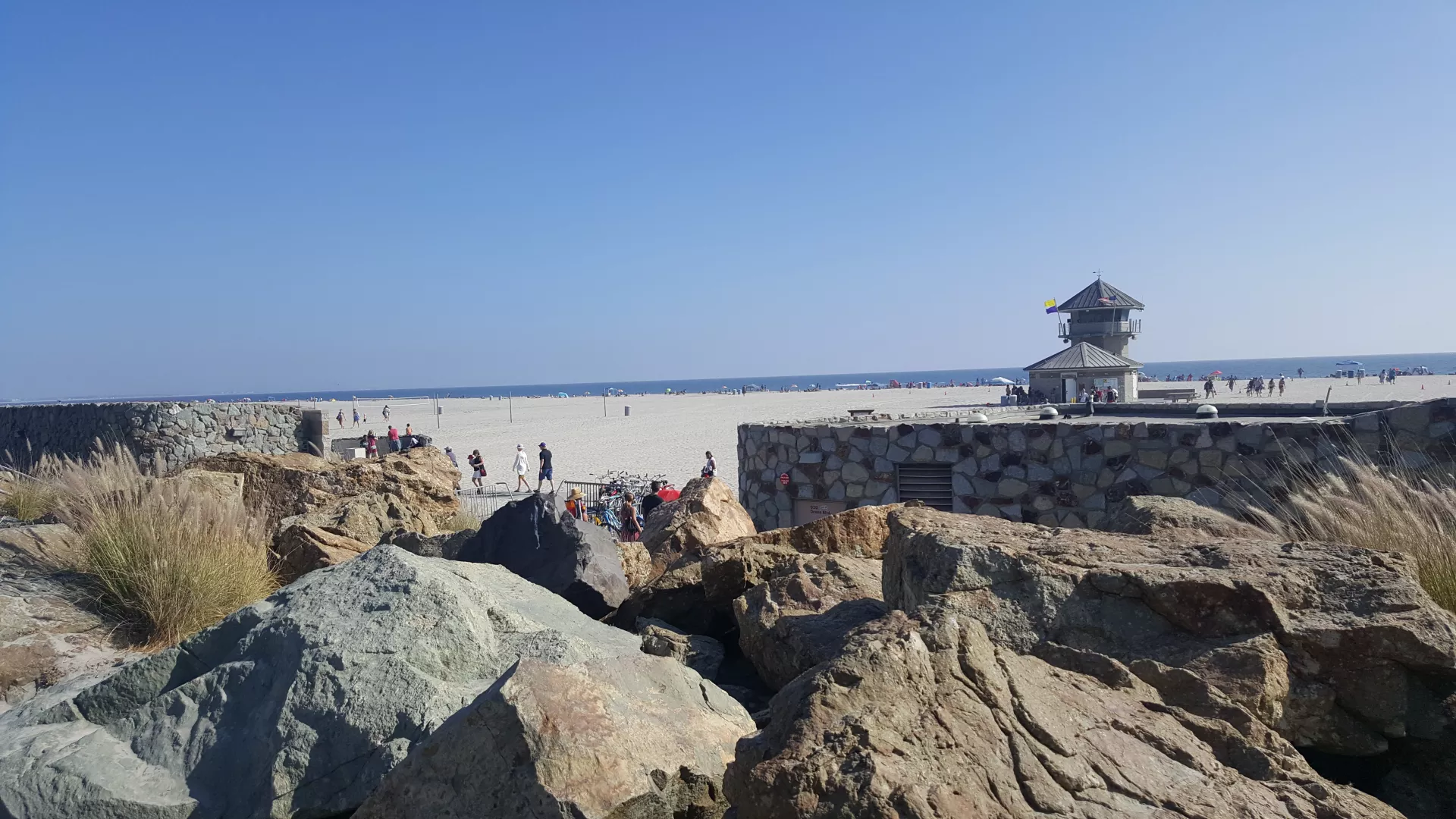 Coronado Beach California view from the boulders by walkway